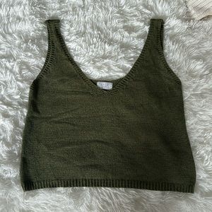 Lady Olive Green Knit Tank Top